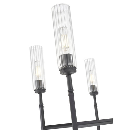 Z-Lite 6 Light Chandelier, Matte Black