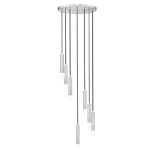 Z-Lite Stari 7 Light Chandelier in Brushed Nickel color, Steel frame