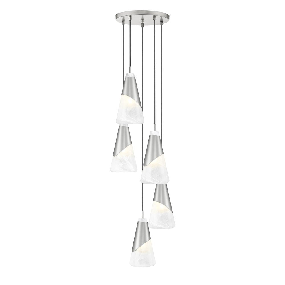 Z-Lite Aimie 5 Light Chandelier, Brushed Nickel