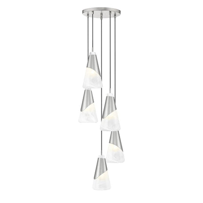 Z-Lite Aimie 5 Light Chandelier, Brushed Nickel
