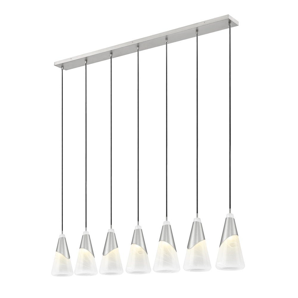 Z-Lite Aimie 7 Light Linear Chandelier, Brushed Nickel