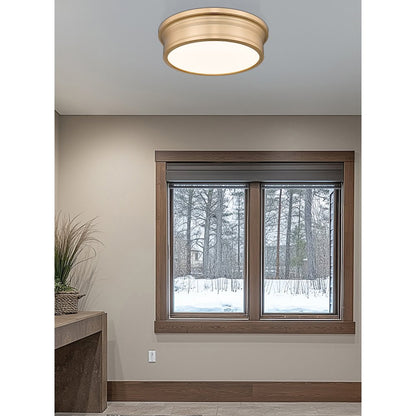 Z-Lite 1 Light Flush Mount, Modern Gold