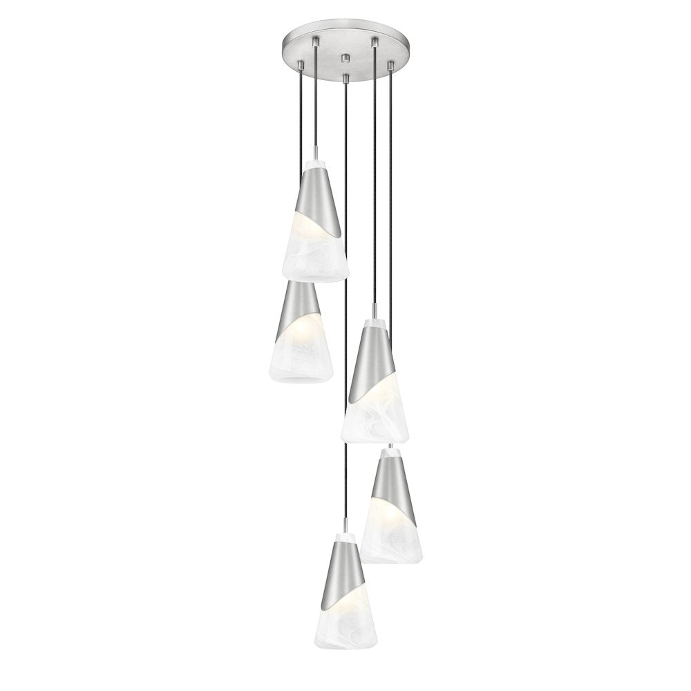 Z-Lite Aimie 5 Light Chandelier, Brushed Nickel