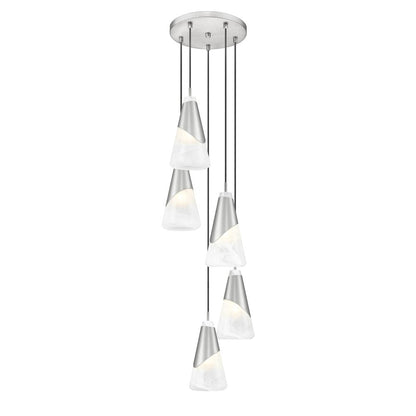 Z-Lite Aimie 5 Light Chandelier, Brushed Nickel