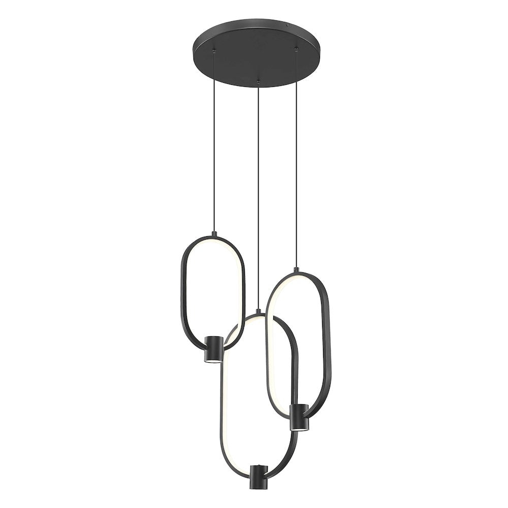 Z-Lite 3 Light Chandelier, Matte Black