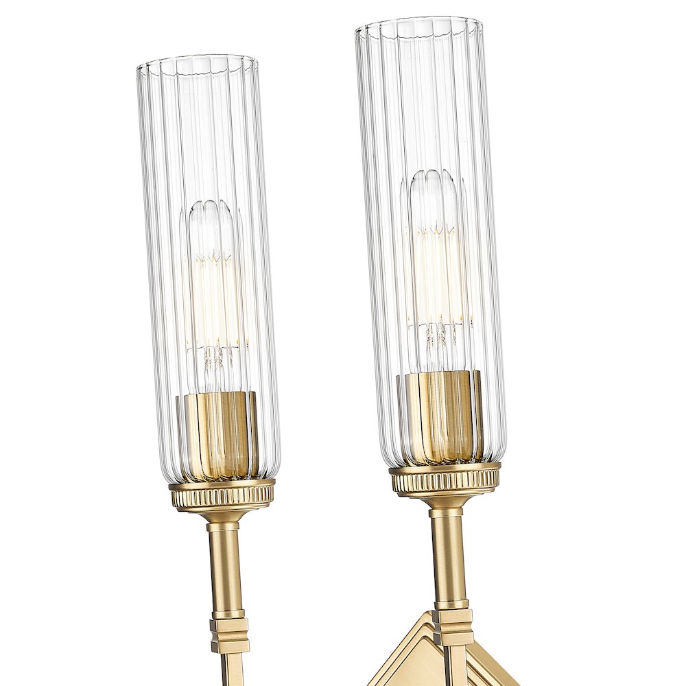 Z-Lite 2 Light Wall Sconce, Modern Gold