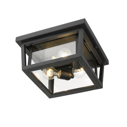 Z-Lite Seoul 3 Light Outdoor Flush Mount, Black