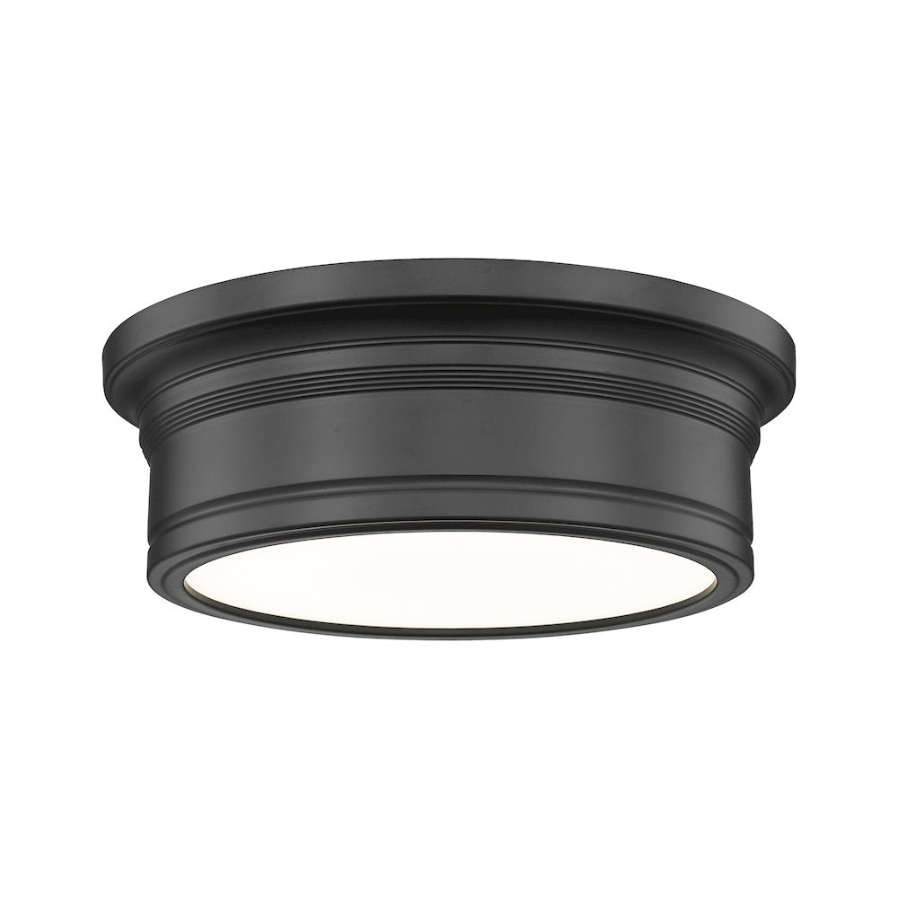 Z-Lite 1 Light Flush Mount, Matte Black