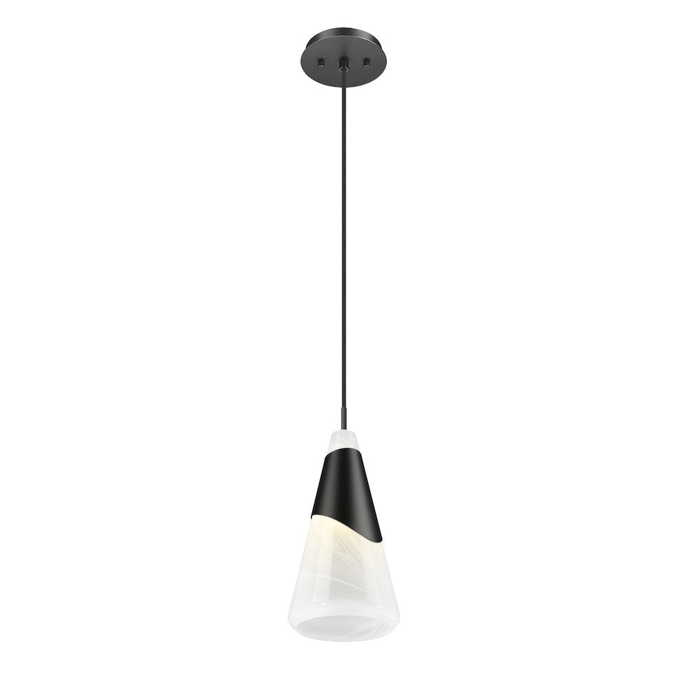 Z-Lite Aimie 1 Light Pendant, Matte Black