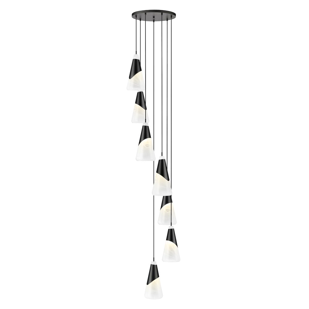Z-Lite Aimie 7 Light Chandelier, Matte Black