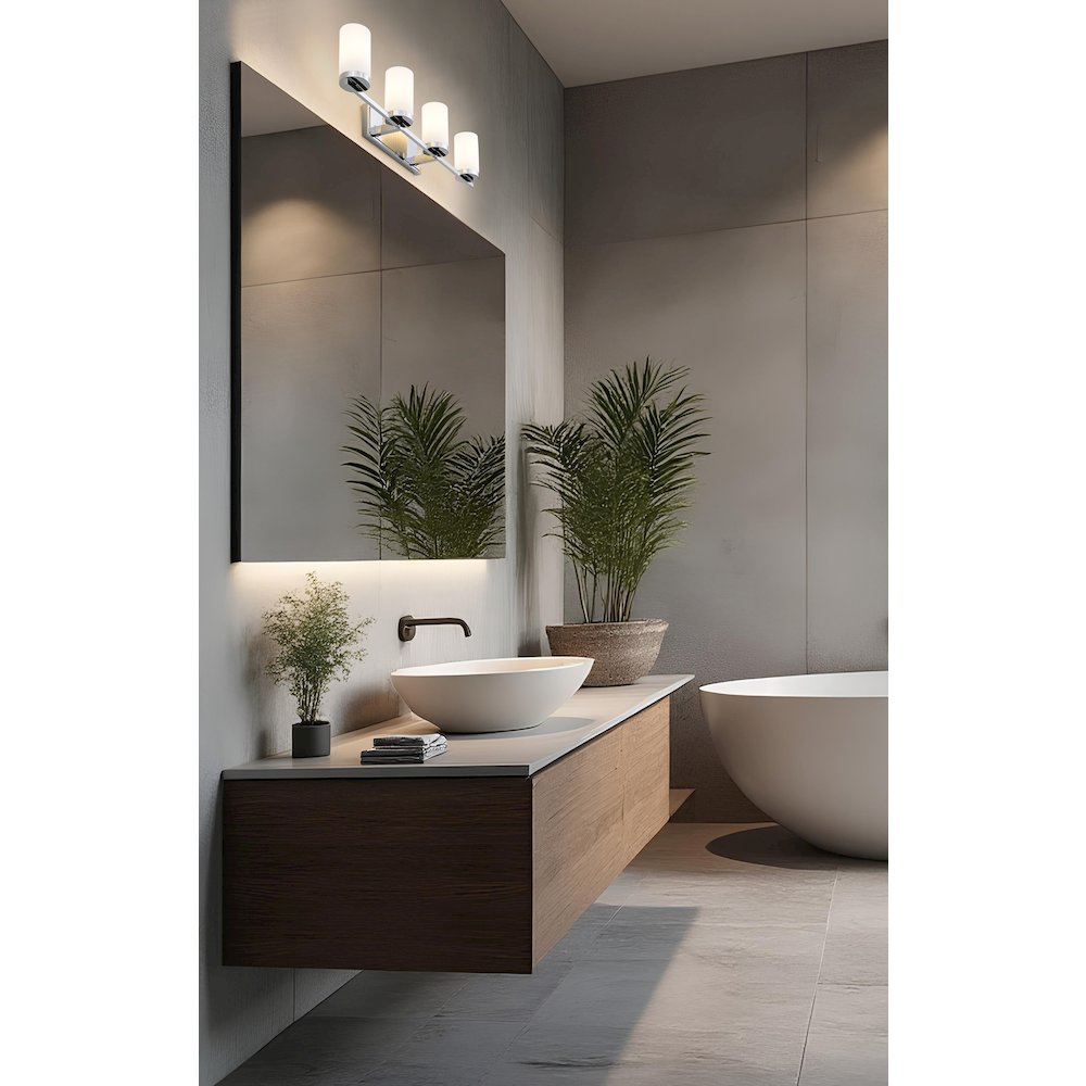Z-Lite Danica 4 Light Vanity in Chrome color, Steel frame