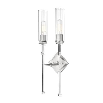 Z-Lite 2 Light Wall Sconce, Brushed Nickel