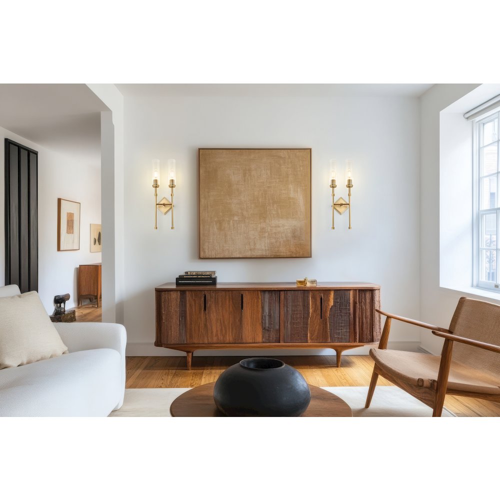 Z-Lite 2 Light Wall Sconce, Modern Gold