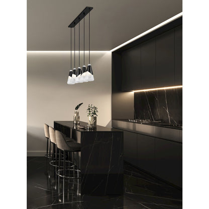 Z-Lite Aimie 5 Light Linear Chandelier, Matte Black