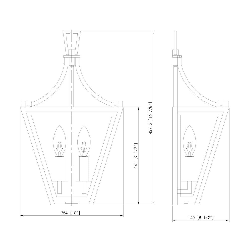 Z-Lite 2 Light Wall Sconce, Rubbed Brass