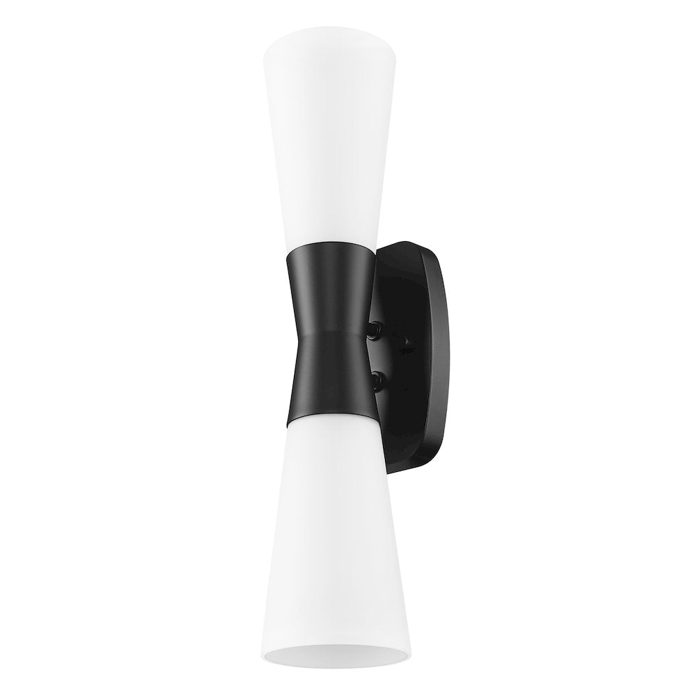 Z-Lite 2 Light Wall Sconce, Matte Black