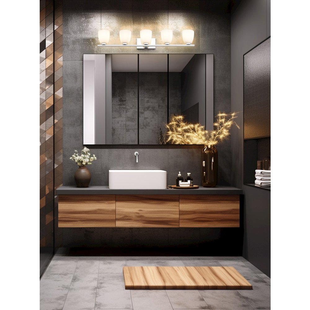 Z-Lite Naya 5 Light Vanity in Chrome color, Steel frame