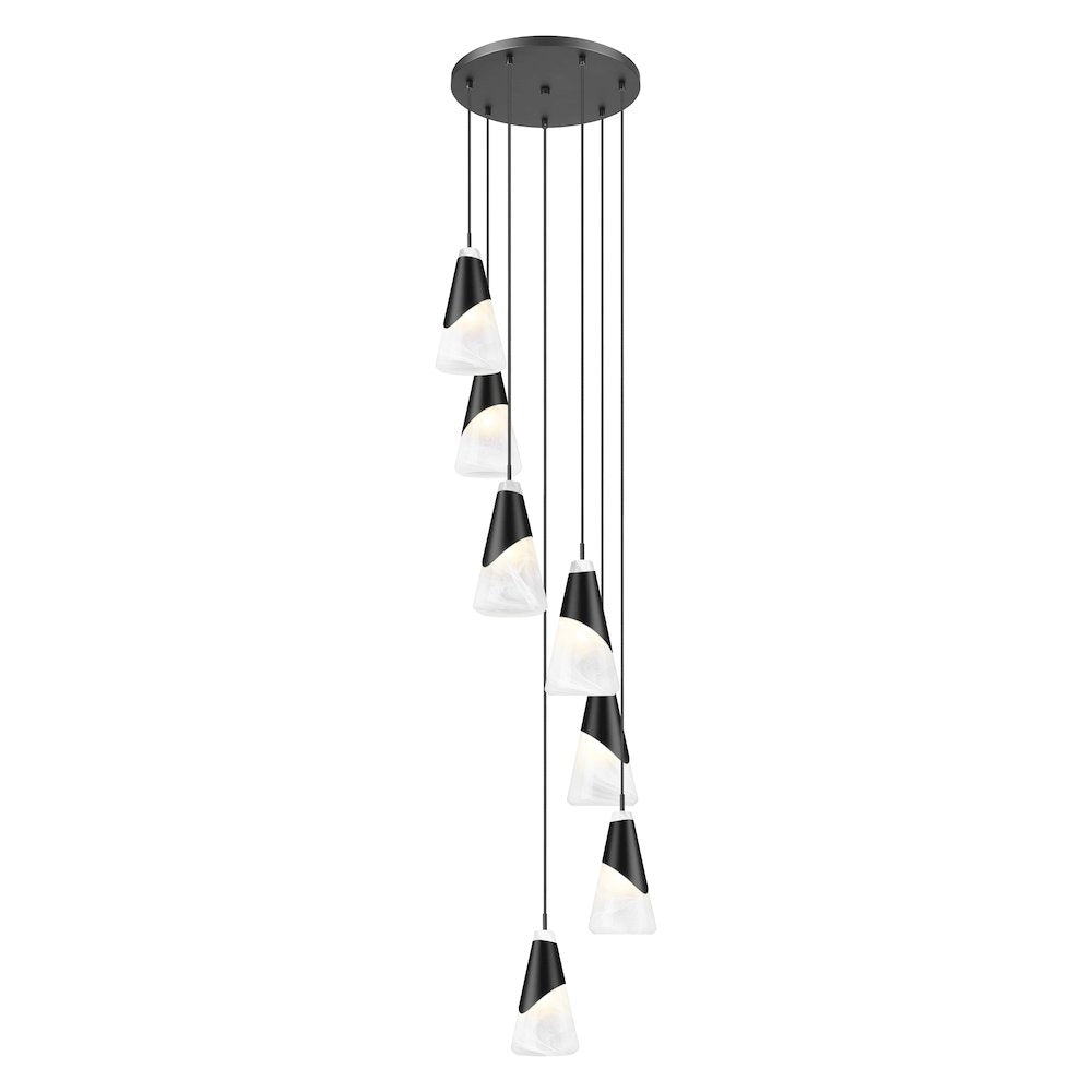 Z-Lite Aimie 7 Light Chandelier, Matte Black