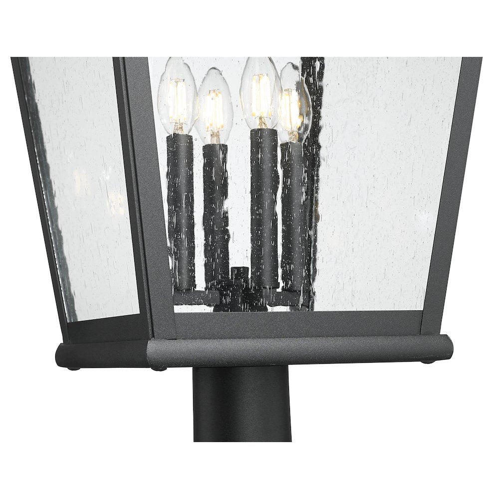 Z-Lite 4 Light Outdoor Post Mounted Fixture, Sand Black