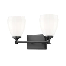 Z-Lite Oren 2 Light Vanity in Matte Black color, Steel frame