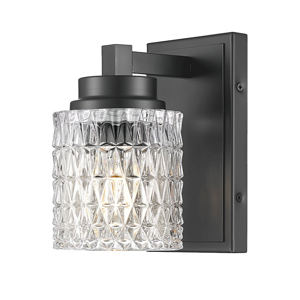Z-Lite 1 Light Wall Sconce, Matte Black