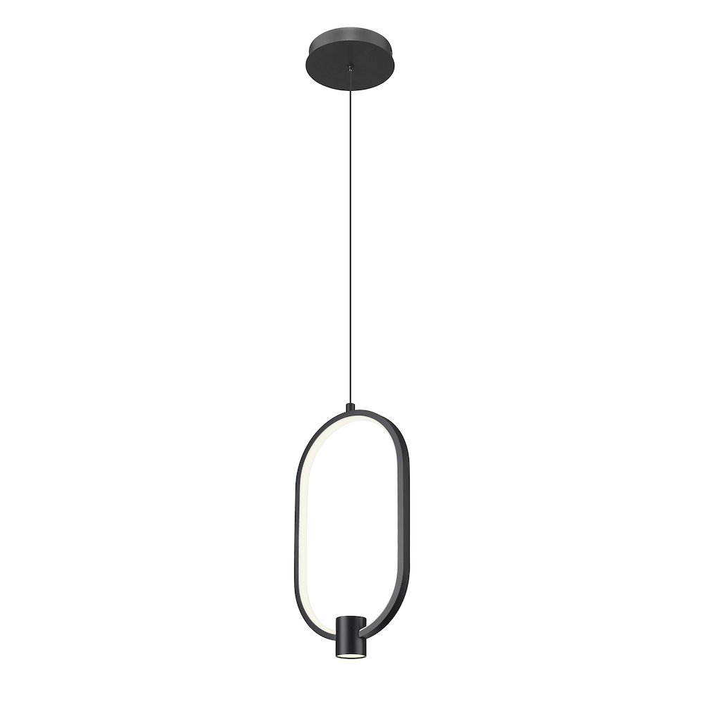 Z-Lite 1 Light Pendant, Matte Black