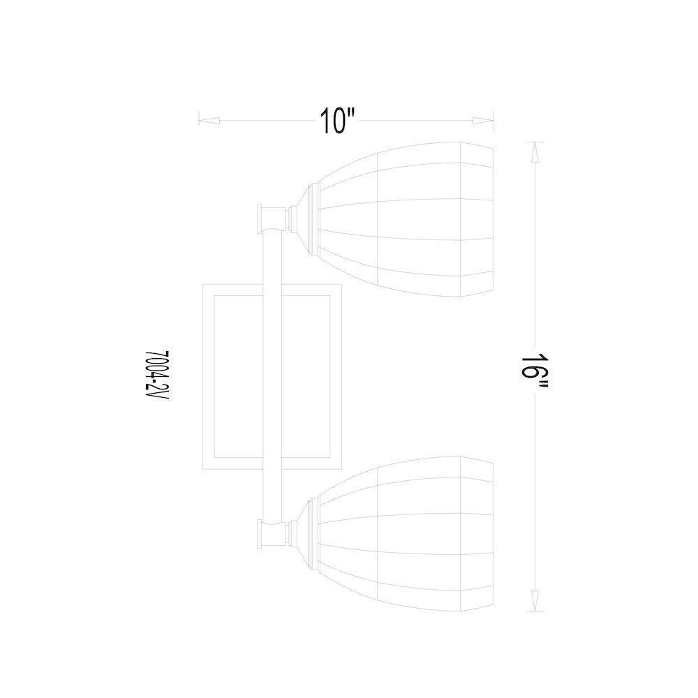 Z-Lite Oren 2 Light Vanity in Matte Black color, Steel frame