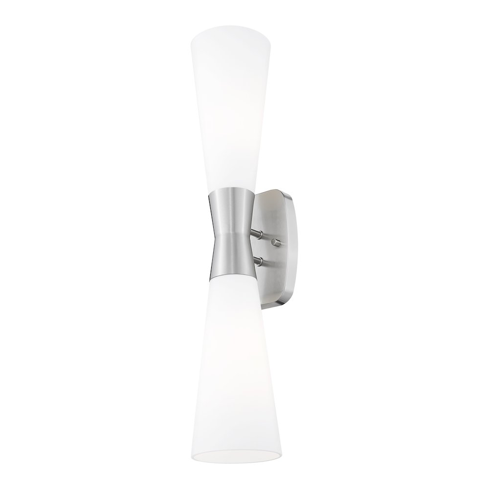 Z-Lite 2 Light Wall Sconce, Brushed Nickel