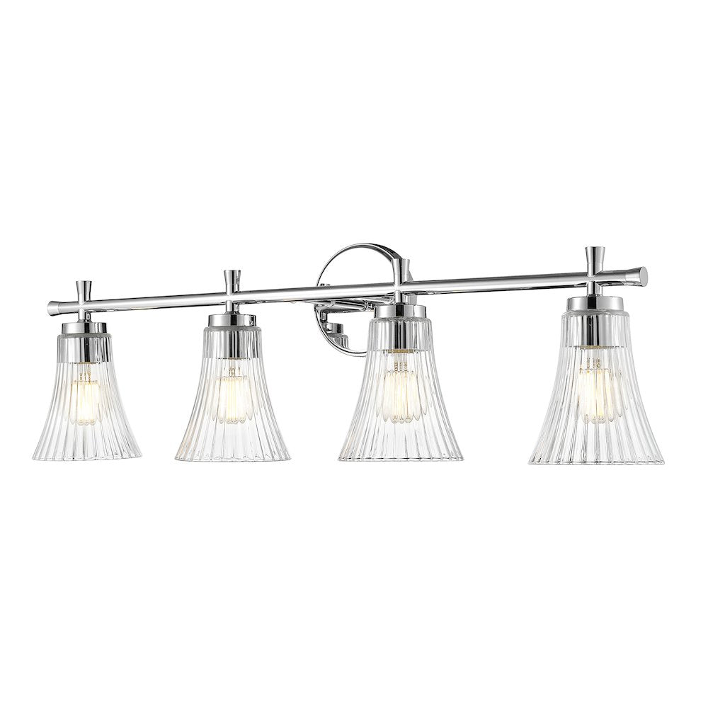 Z-Lite Belle 4 Light Vanity in Chrome color, Steel frame