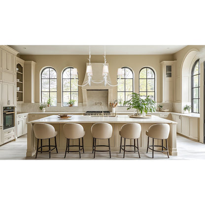 Z-Lite 6 Light Linear Chandelier, Textured White