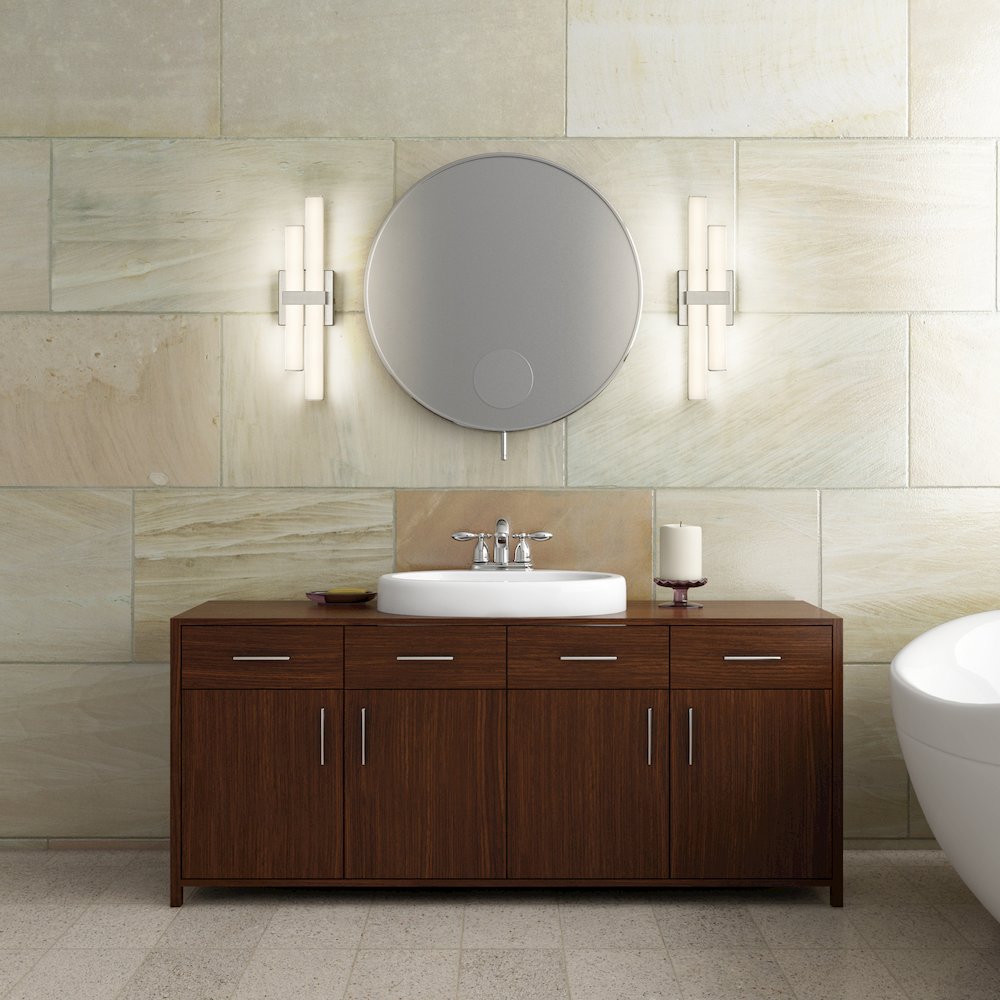Z-Lite Zane 2 Light Vanity in Brushed Nickel Frame Finish
