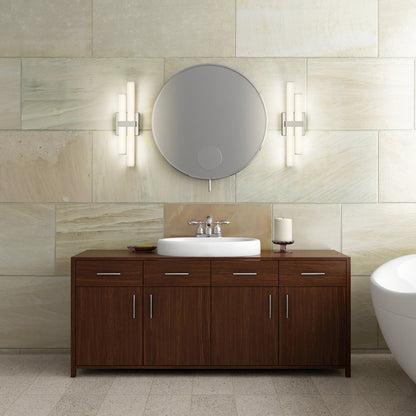 Z-Lite Zane 2 Light Vanity in Brushed Nickel Frame Finish