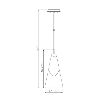 Z-Lite Aimie 1 Light Pendant, Brushed Nickel