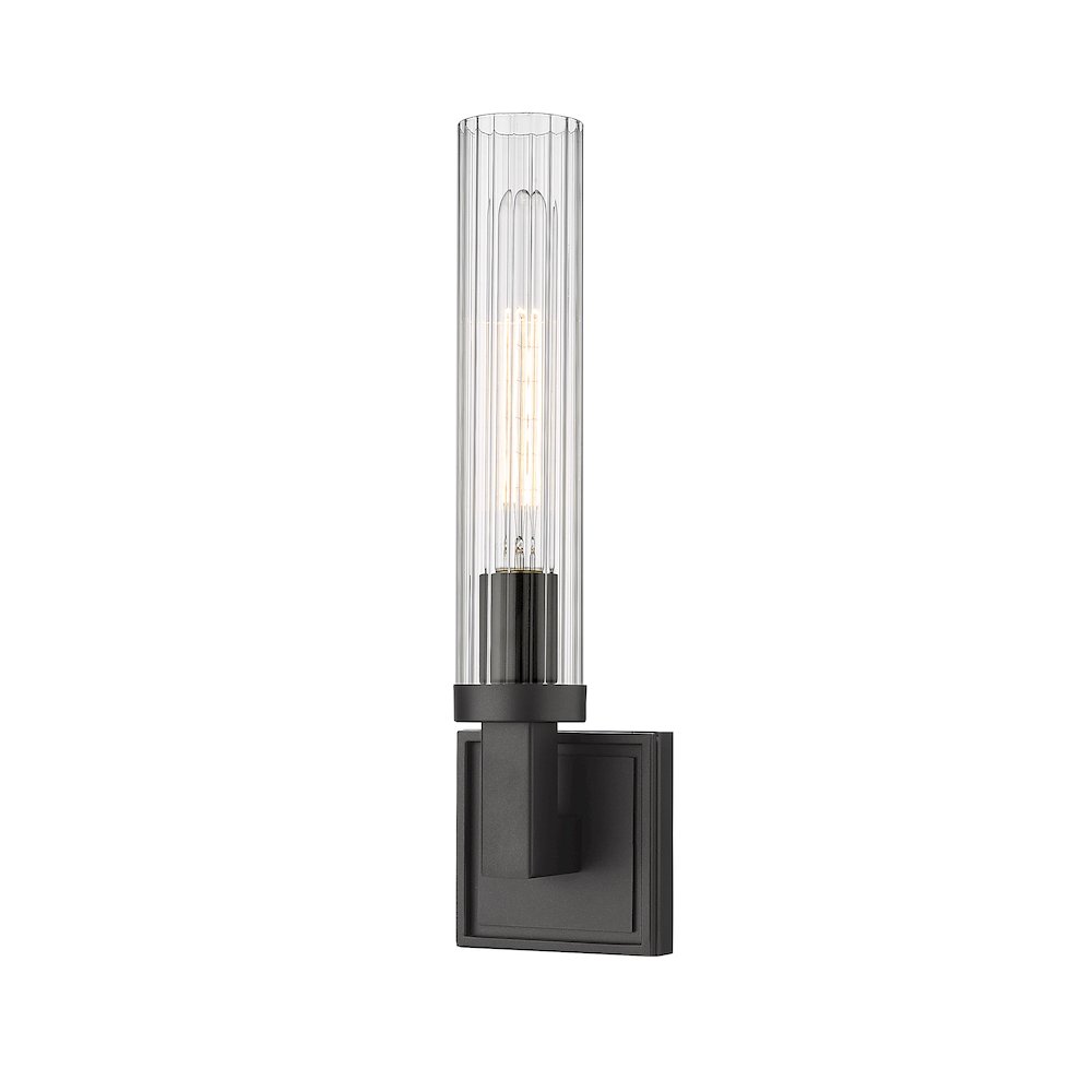 Z-Lite Beau 1 Light Wall Sconce in Bronze  Frame Finish
