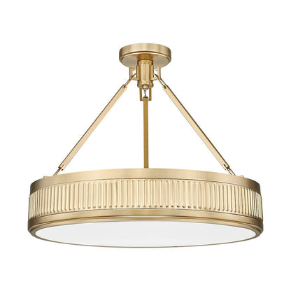 Z-Lite 3 Light Semi Flush Mount, Modern Gold