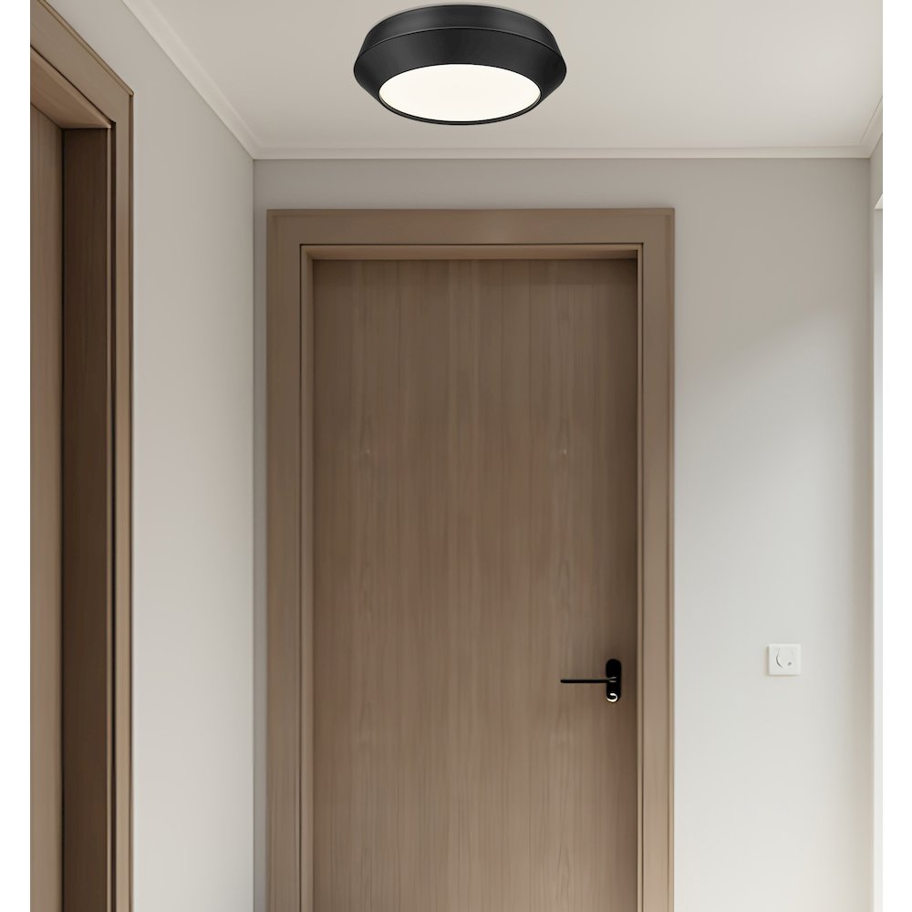 Z-Lite 1 Light Flush Mount, Matte Black