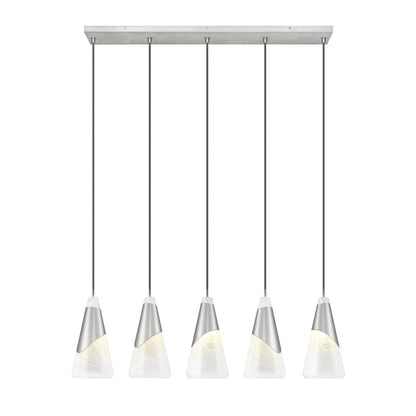 Z-Lite Aimie 5 Light Linear Chandelier, Brushed Nickel