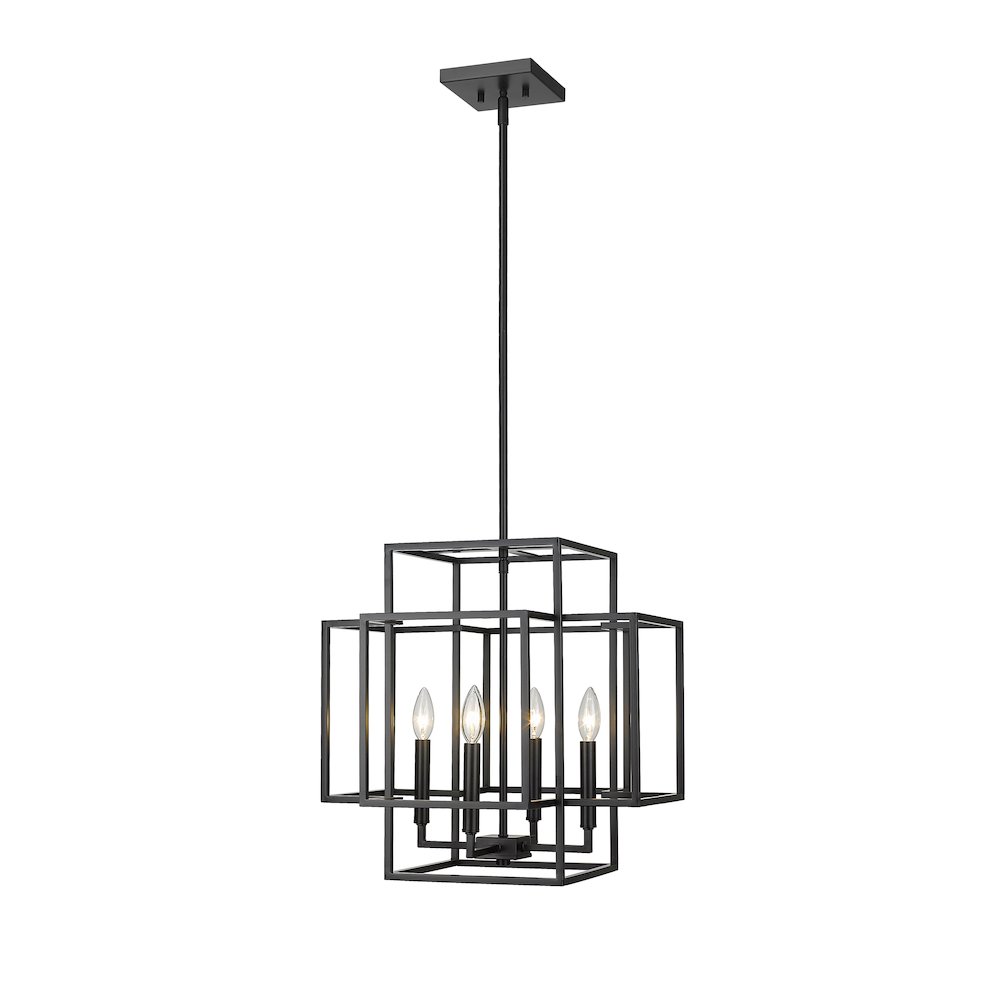 Z-Lite Titania 4 Light Chandelier, Matte Black
