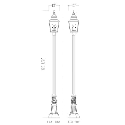 Z-Lite 3 Light Outdoor Post Mounted Fixture, Sand Black