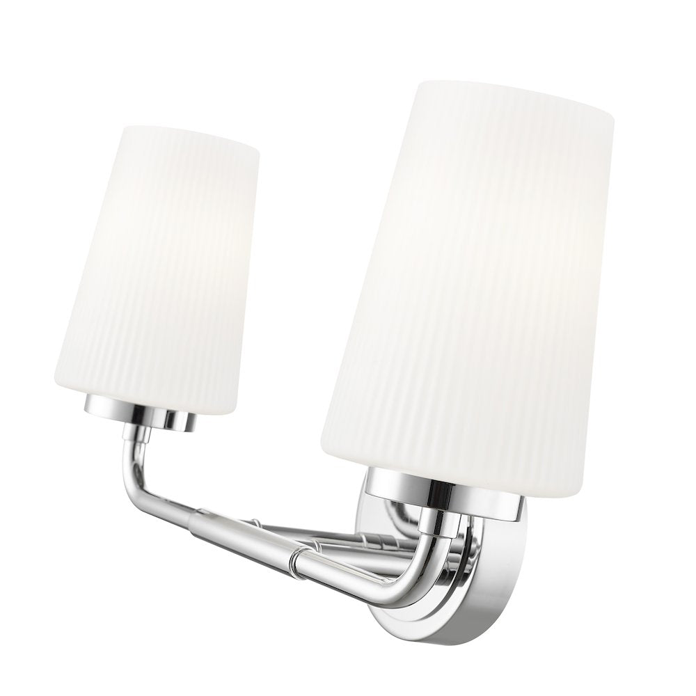 Z-Lite Montford 2 Light Vanity in Chrome color, Steel frame