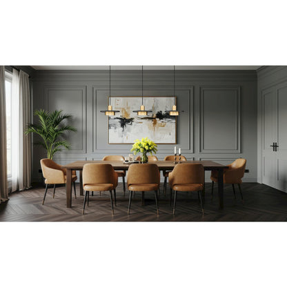 Z-Lite 3 Light Linear Chandelier, Matte Black + Modern Gold