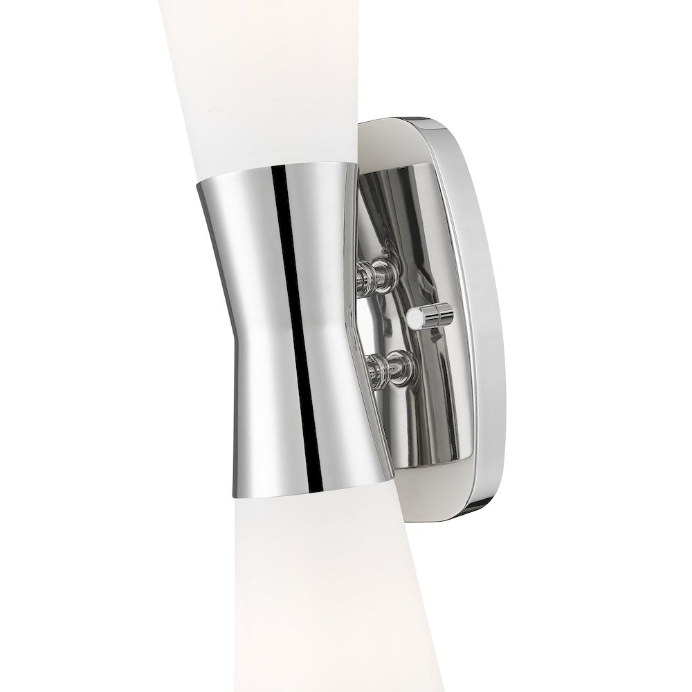 Z-Lite 2 Light Wall Sconce, Polished Nickel