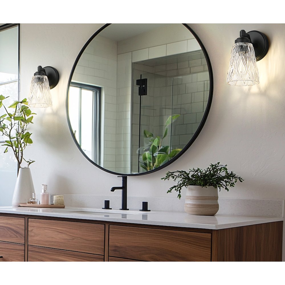 Z-Lite 1 Light Wall Sconce, Matte Black