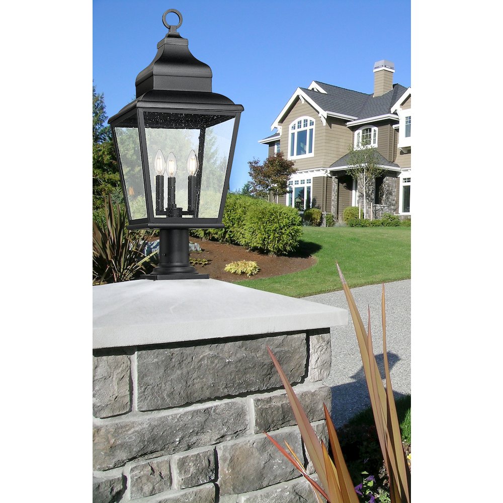 Z-Lite 3 Light Outdoor Pier Mounted Fixture, Sand Black