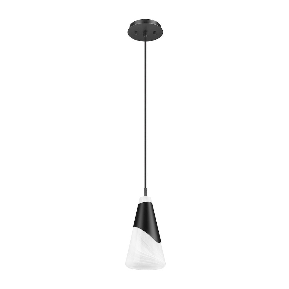 Z-Lite Aimie 1 Light Pendant, Matte Black