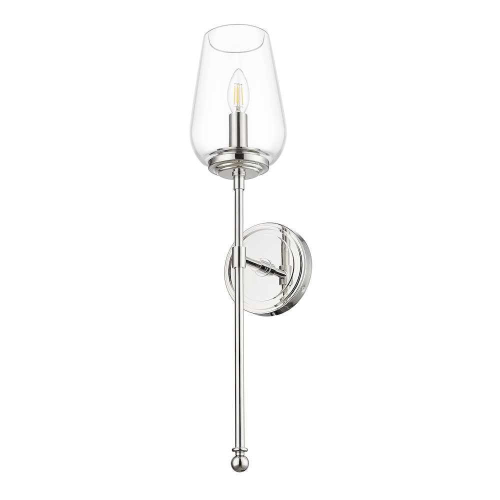 Z-Lite 1 Light Wall Sconce, Polished Nickel