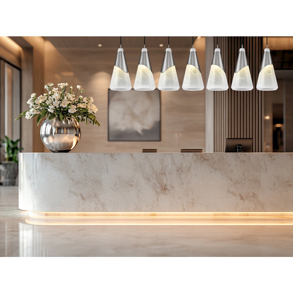 Z-Lite Aimie 7 Light Linear Chandelier, Brushed Nickel