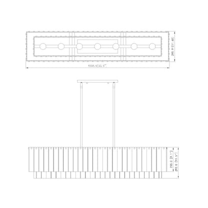 Z-Lite 7 Light Linear Chandelier