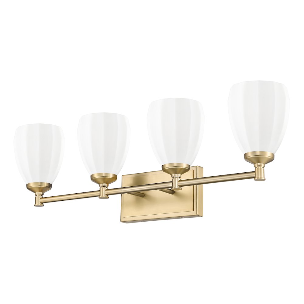 Z-Lite Oren 4 Light Vanity in Modern Gold color, Steel frame