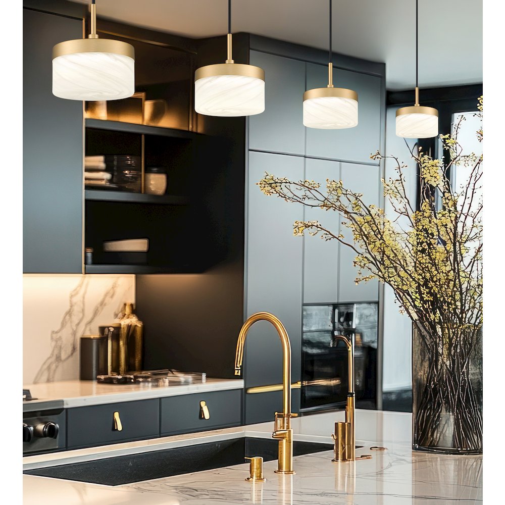 Z-Lite 1 Light Pendant, Modern Gold